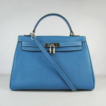 HKL32OMBS009 Hermes Kelly Borse 32CM Medio Blu (argento)